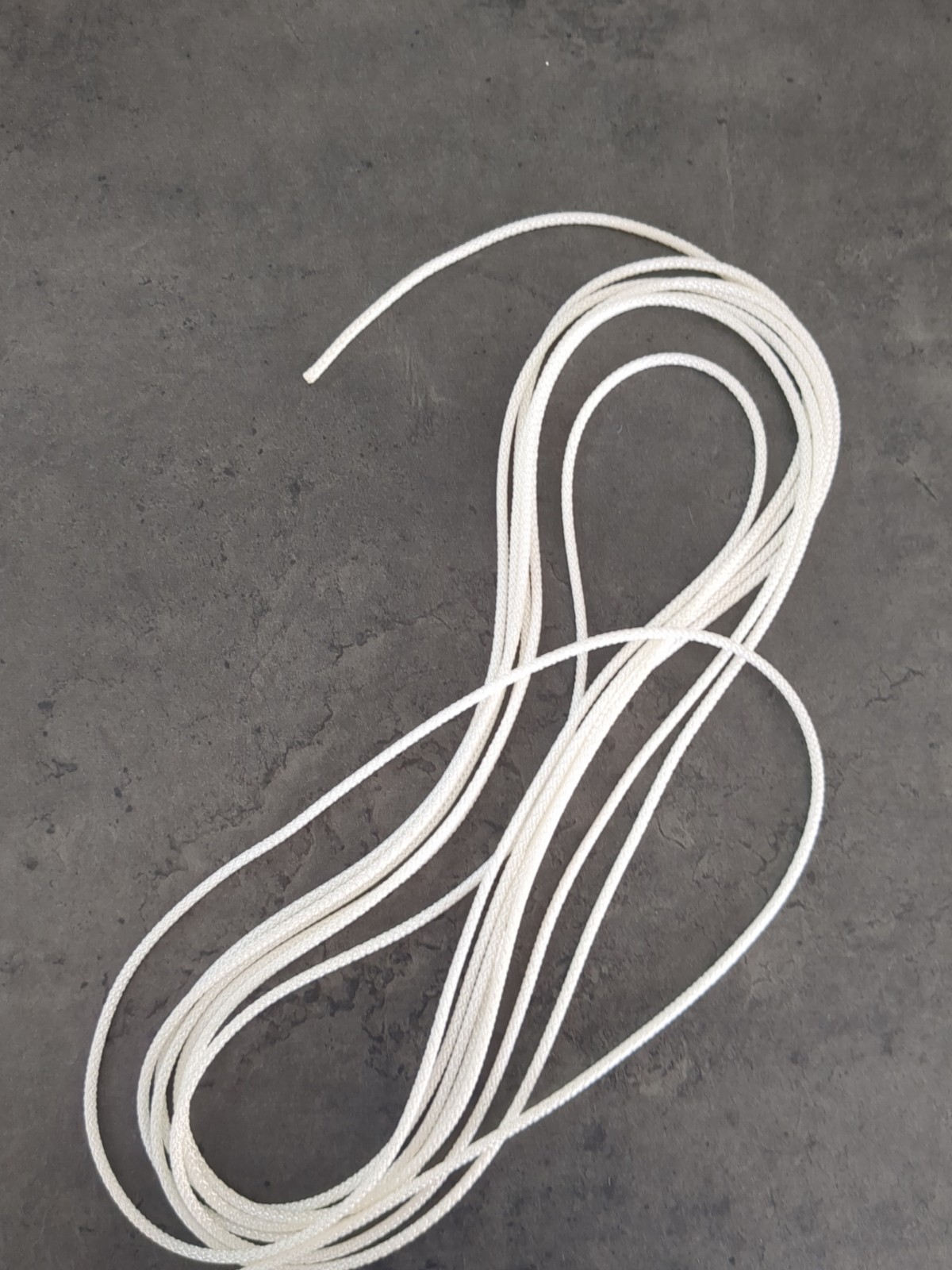 3.1 mm White Diamond Braided Poly Drapery Traverse Rod Cord By The yard