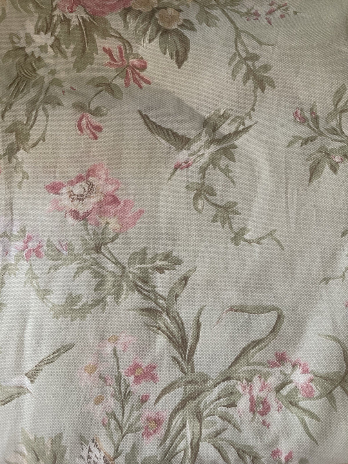 CABBAGES & ROSES 2 Panel Curtain Set Birds Floral HENRIETTA SAGE 50 x 84” NEW