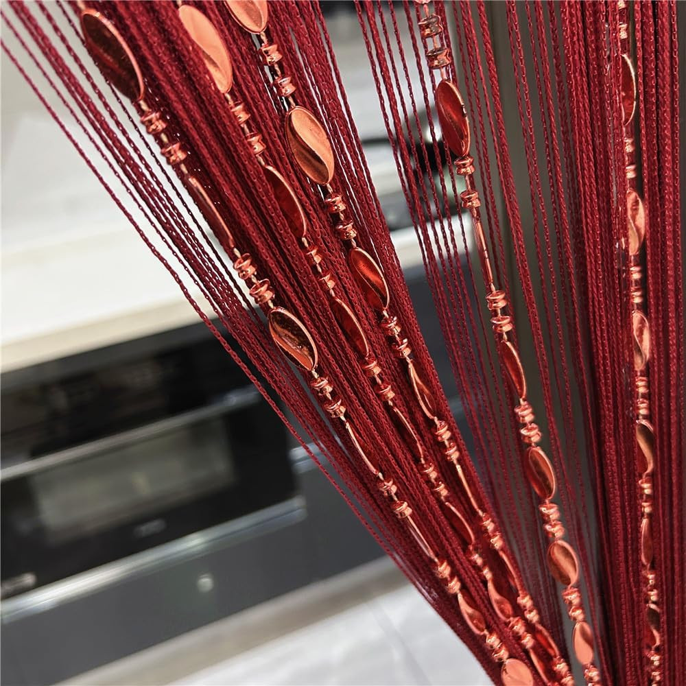 100cmX200cm Decorative Door String Curtain Beads Wall Panel Fringe Window Room D