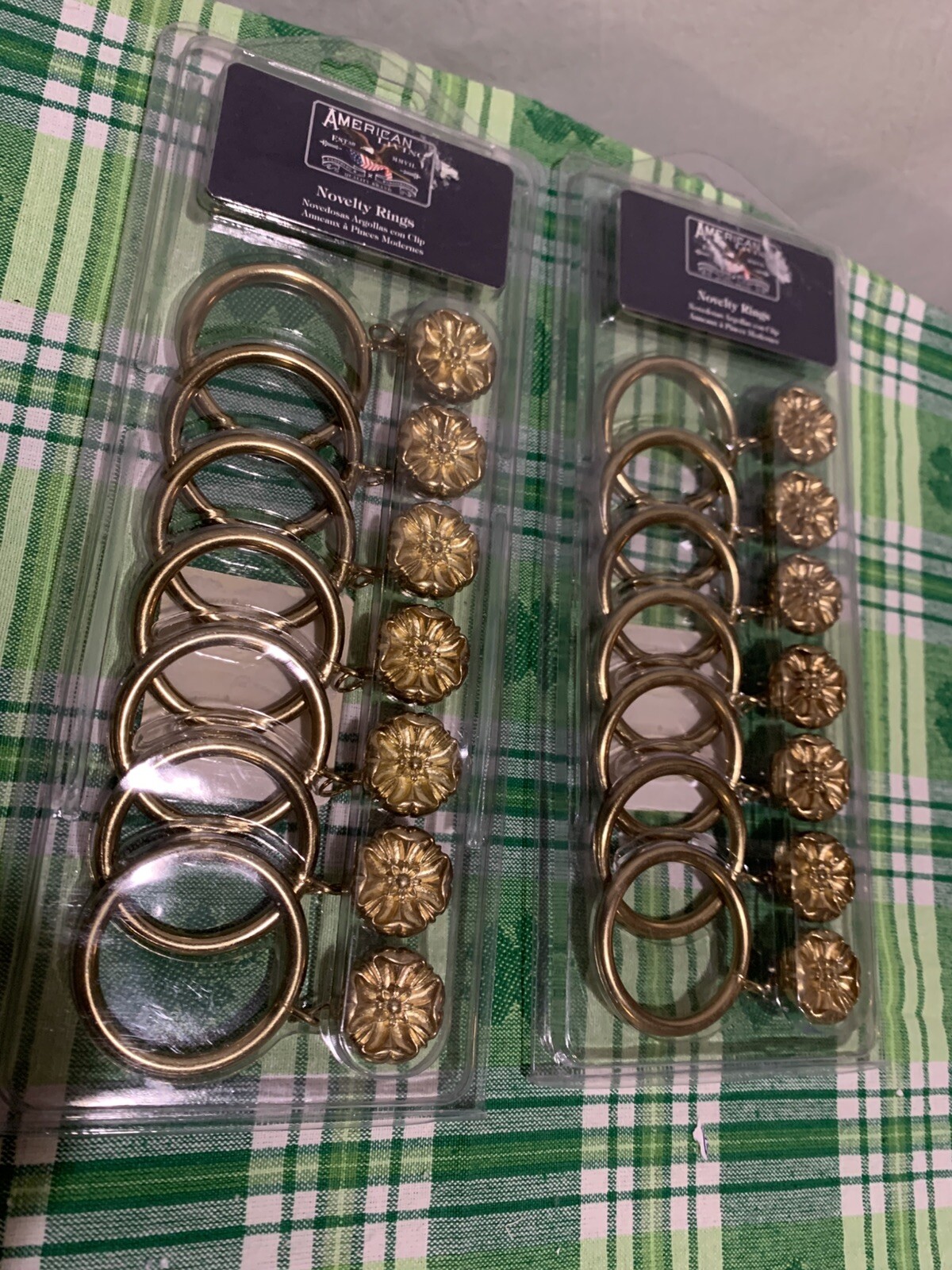 ❤️American Living “ROSETTE” Curtain Drapery Clips Combo Rings 7pc Set