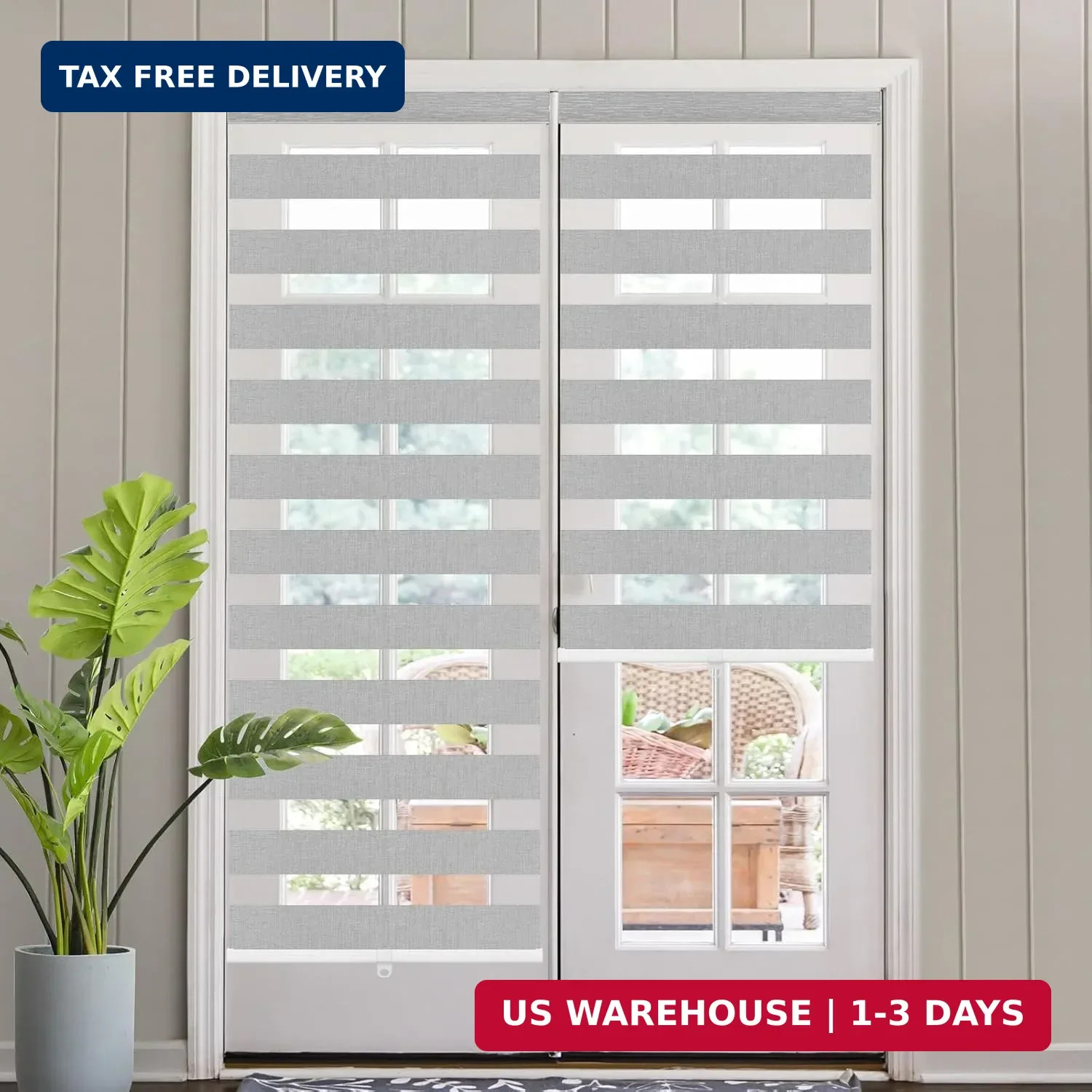 SEEYE Custom Size Cordless Zebra Blinds for Windows, 70% Shading Free-Stop Rolle