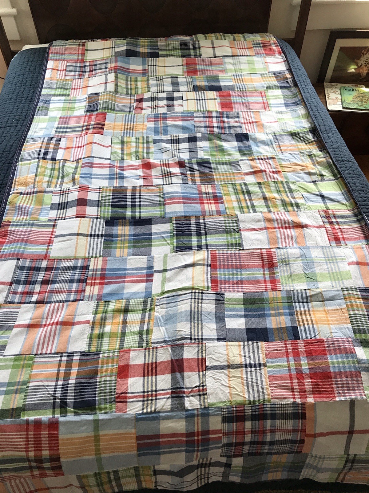 Pottery Barn Kids Madras Plaid Patchwork Blackout Curtain Panel 42×83 + 1 Sham
