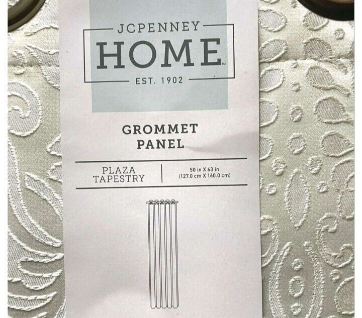 JCP HOME, Plaza Tapestry Grommet Curtain Panel 50″x (84″) Blackout, Textured NIP