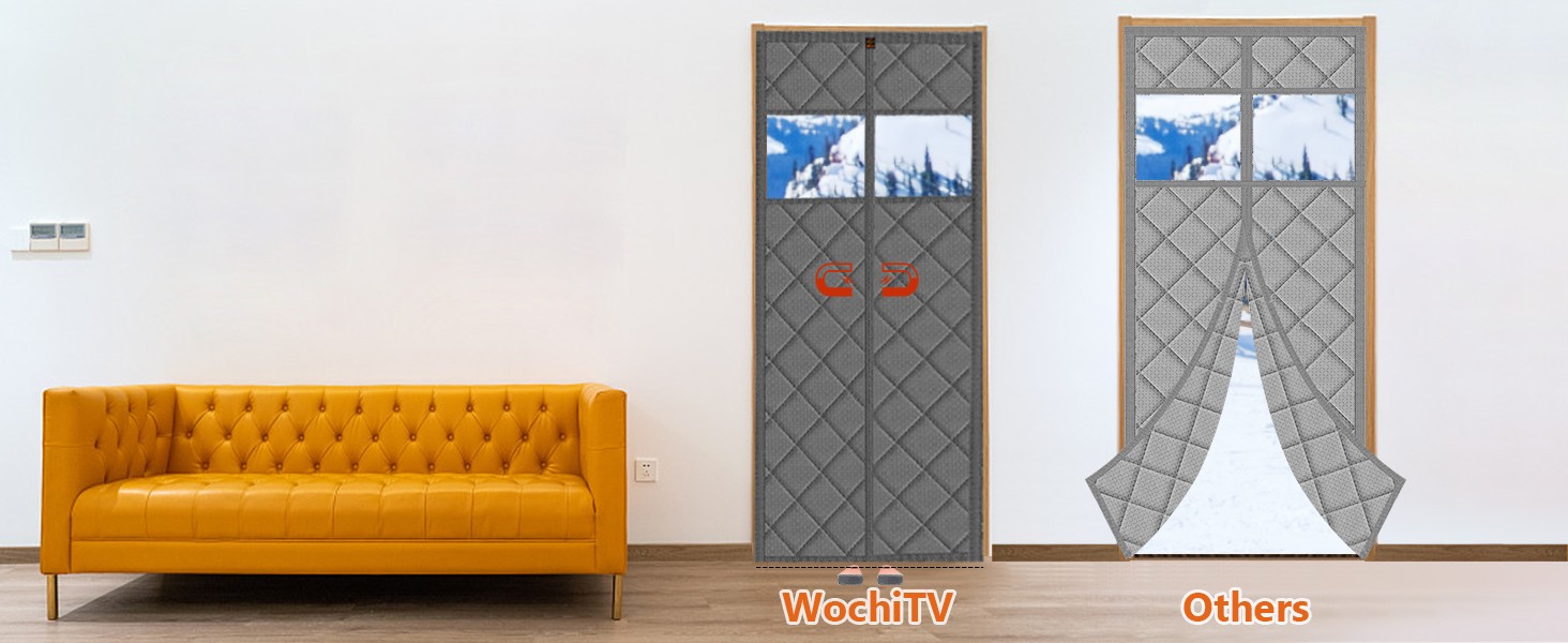 Magnetic Thermal Door Curtain, 36 X 80 Inch Insulated Door Cover Thickened