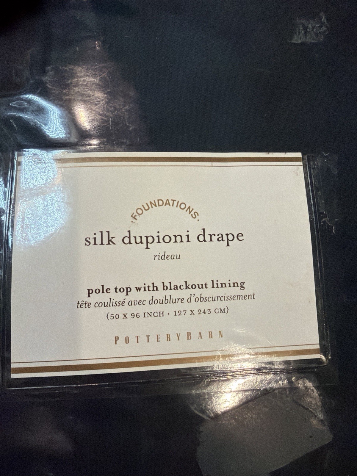 2 Pottery Barn Silk Dupani Drape Black Out Panals 50″ x 96″ Navy Blue Lot NWT