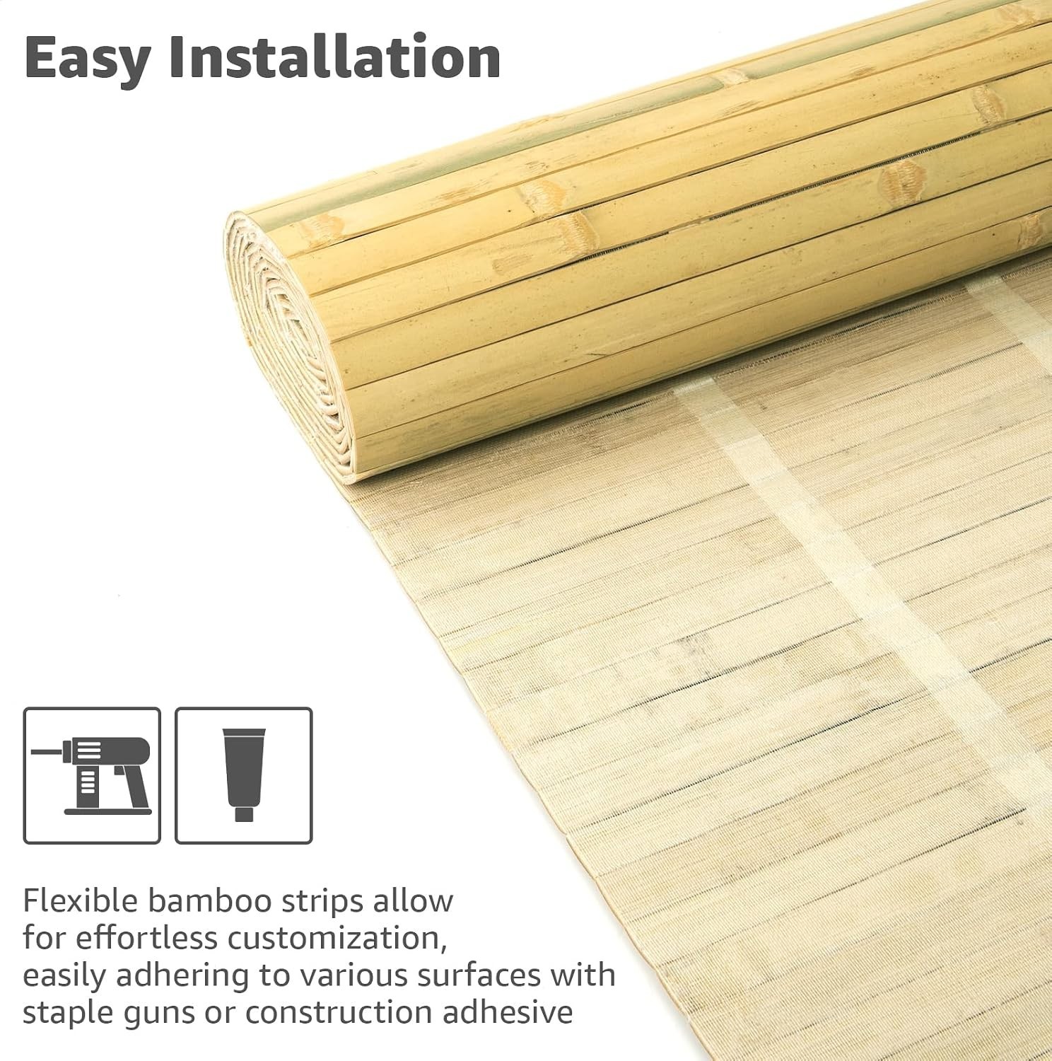 Tropical Bamboo Wall & Ceiling Panel 8 Sq Ft – Natural 1-Pack Decor Solution