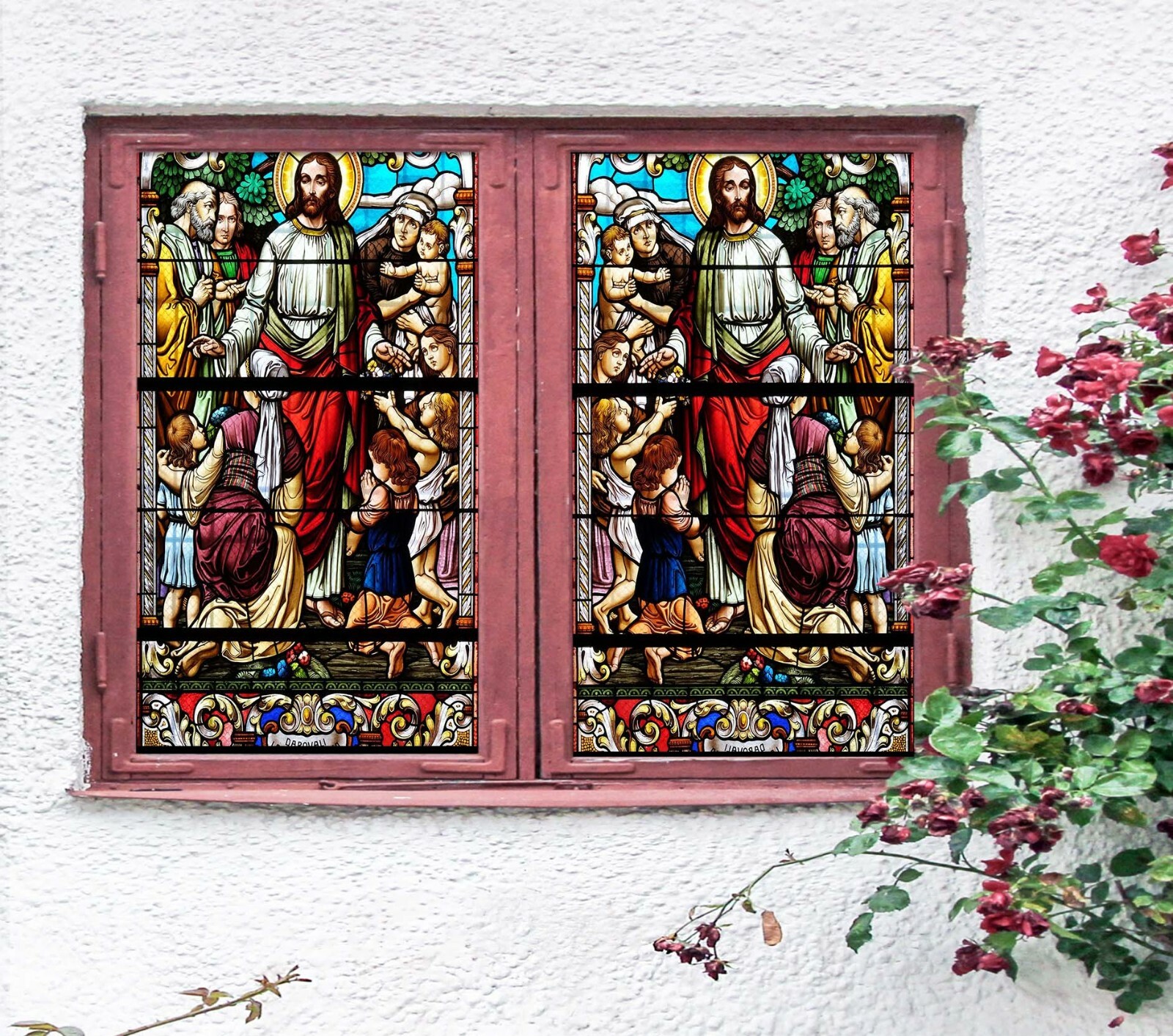 3D Priest Faith O547 Window Film Print Sticker Cling Stained Glass UV Block Am