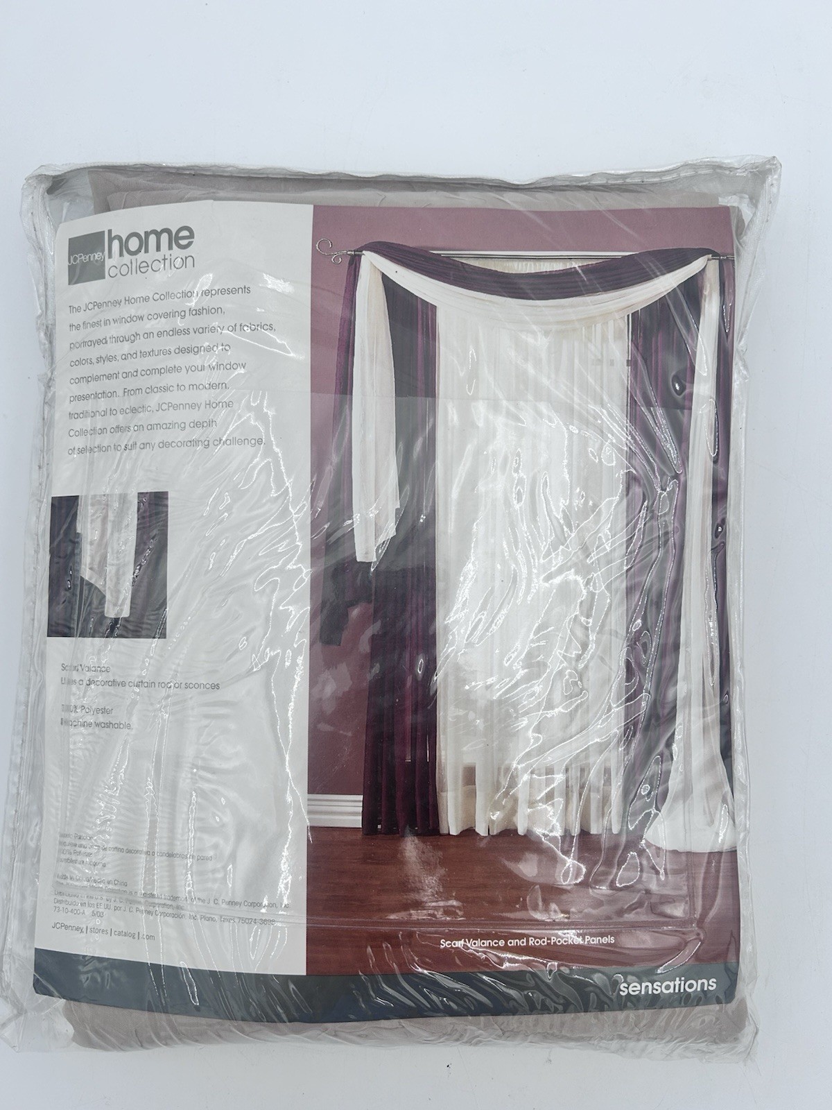 JCPenney Home Collection Sensations Scarf Valance Linen Sheer Window Drape