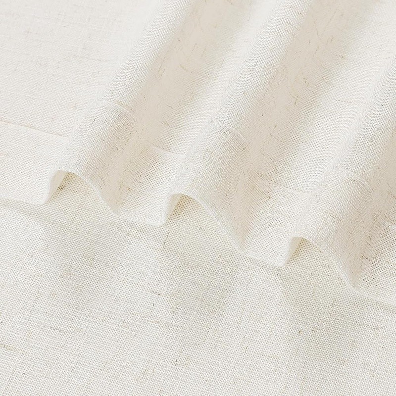 Premium Linen Curtains Semi-Sheer Ready-to-Hang W/ Dual-Rod Pocket 2 Panels New