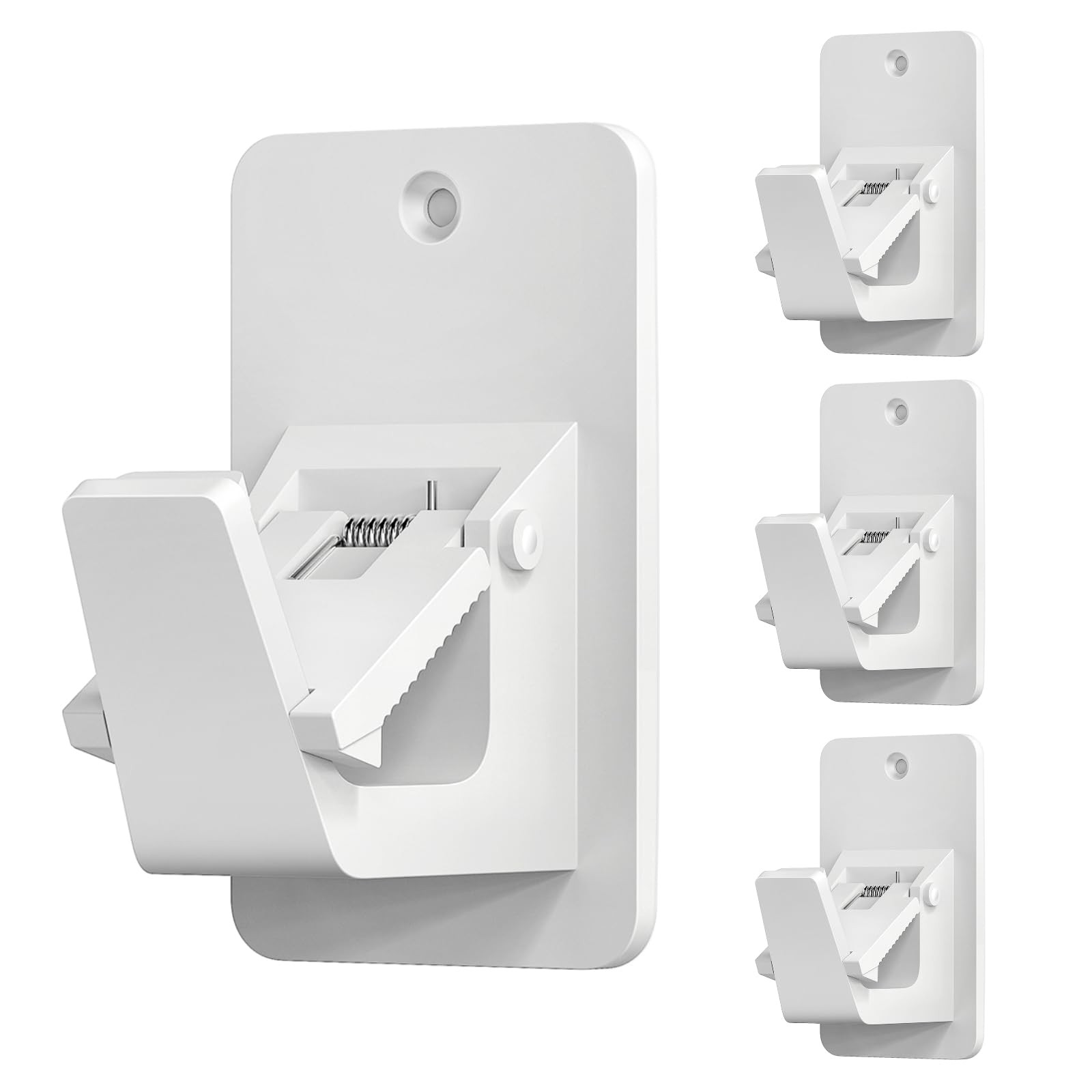 Adhesive No Drill Curtain Rod Brackets – Heavy Duty 30LB Holders for Bathroom…