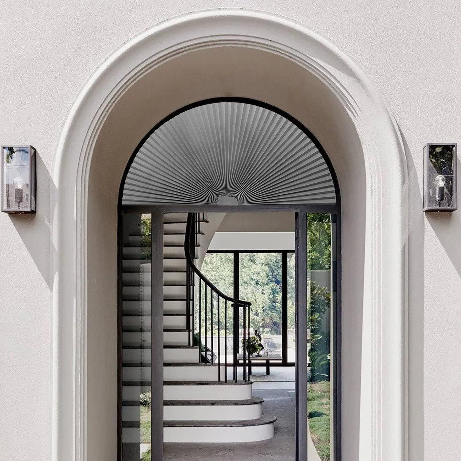 Arch Window Pleated Blinds Easy Cut and Install Pleated Shades Fliterling Lin…