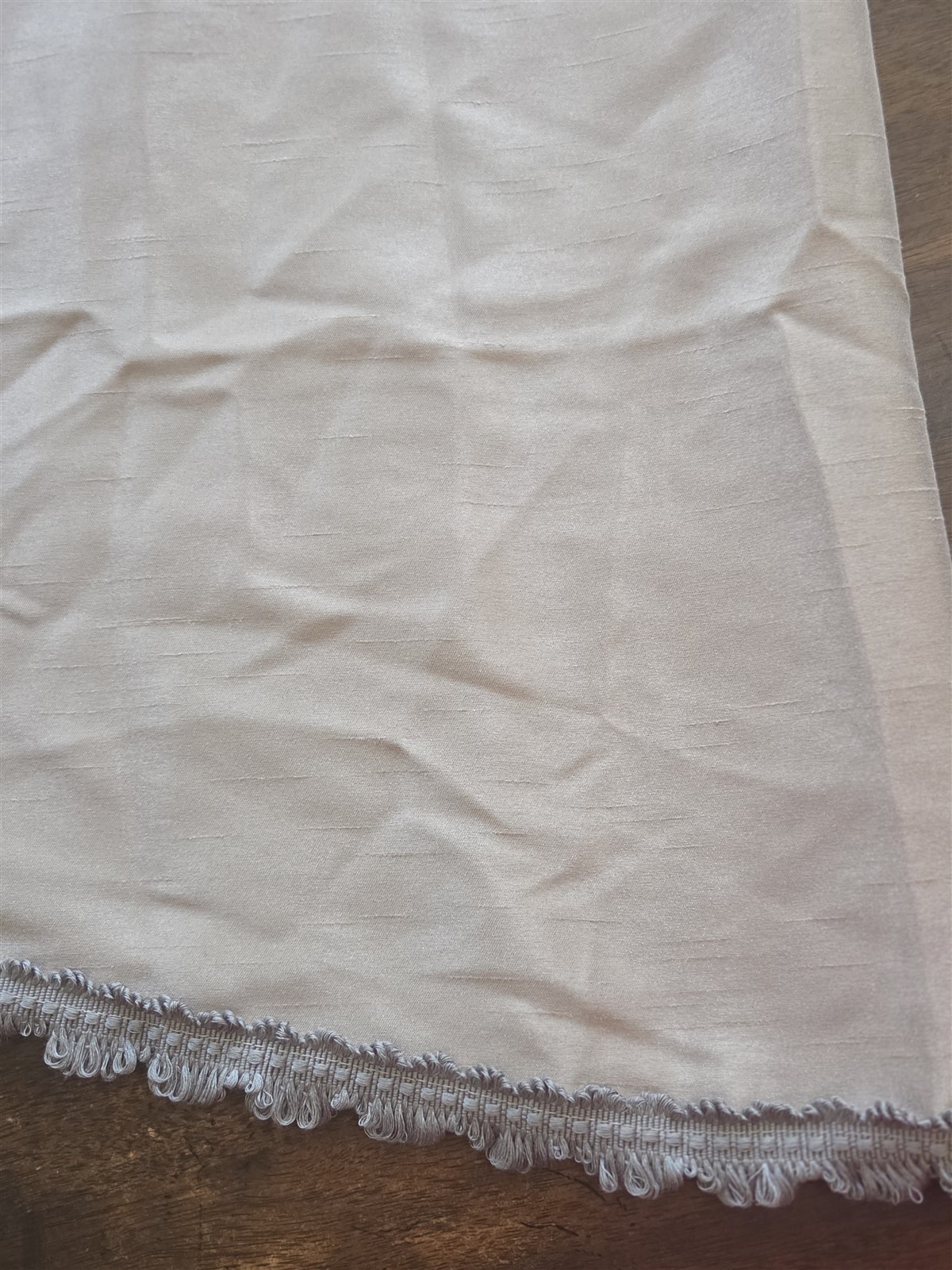 New Gold Fringed Curved Dual Rod Pocket Swag Curved Curtain Panel