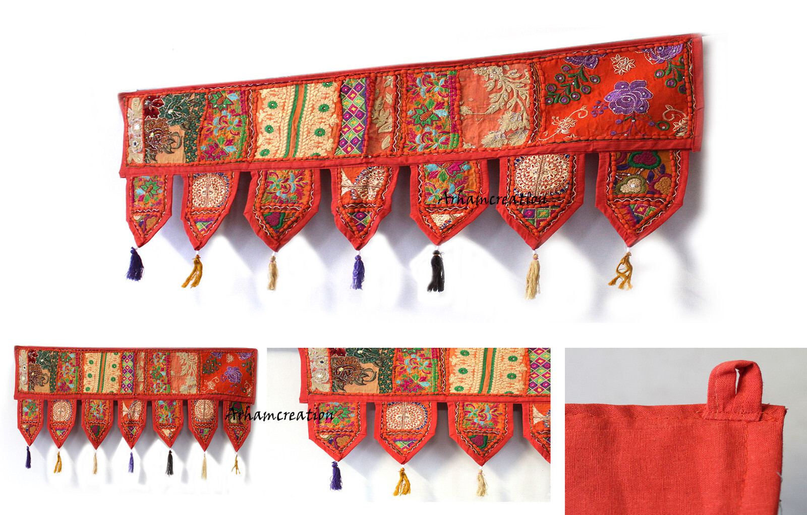 10 pc mix lot cotton patchwork toran door decorative vintage valance 1 pc Free