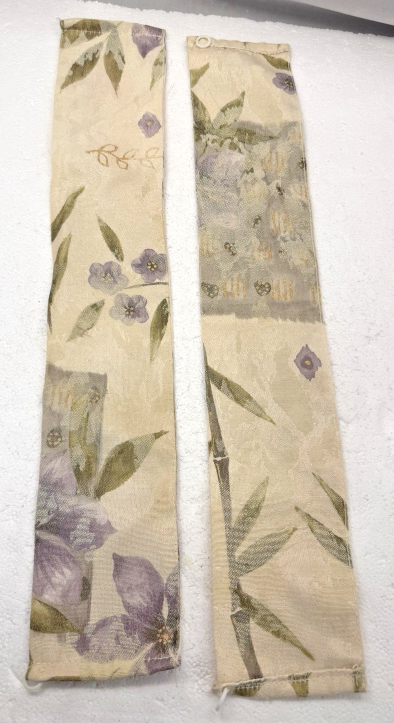 Floral Drapes Curtains Ivory, Purple, Green Rod Pocket 4 Panels 84″ & 3 Valences