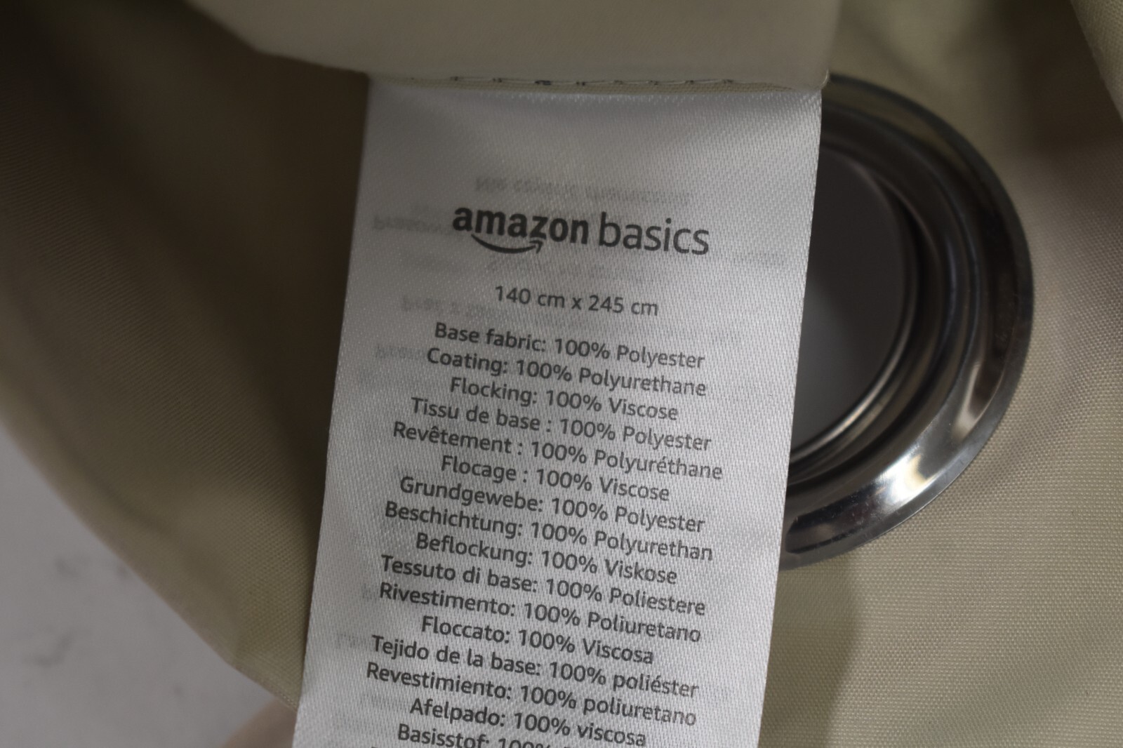 Amazonbasics Room Darkening Blackout Window Curtain Panels Beige 52″ x 96″