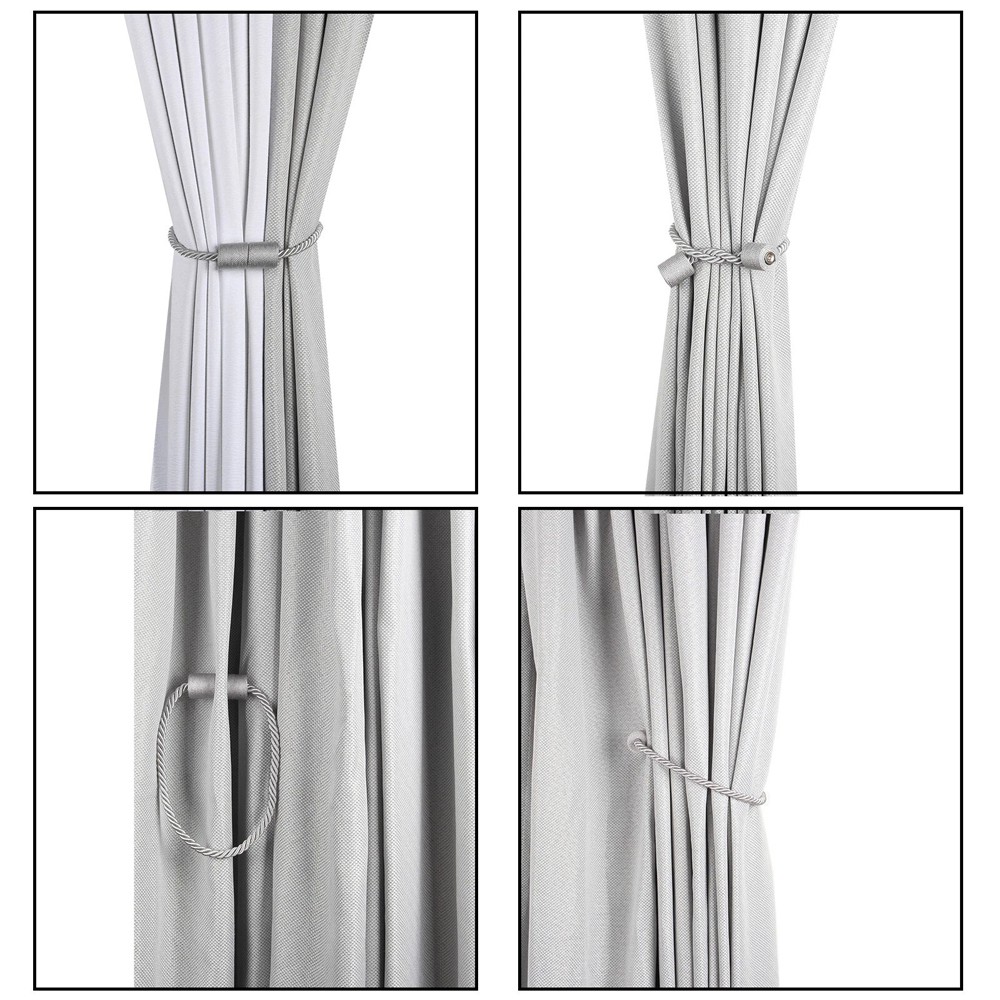 4PCS Curtain Rope Tiebacks Outdoor Elegant Decorative Magnetic Tie Backs Drape