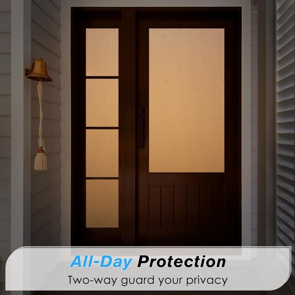 rabbitgoo Frosted Privacy Opaque Window Film Non-adhesive White Glass Sticker