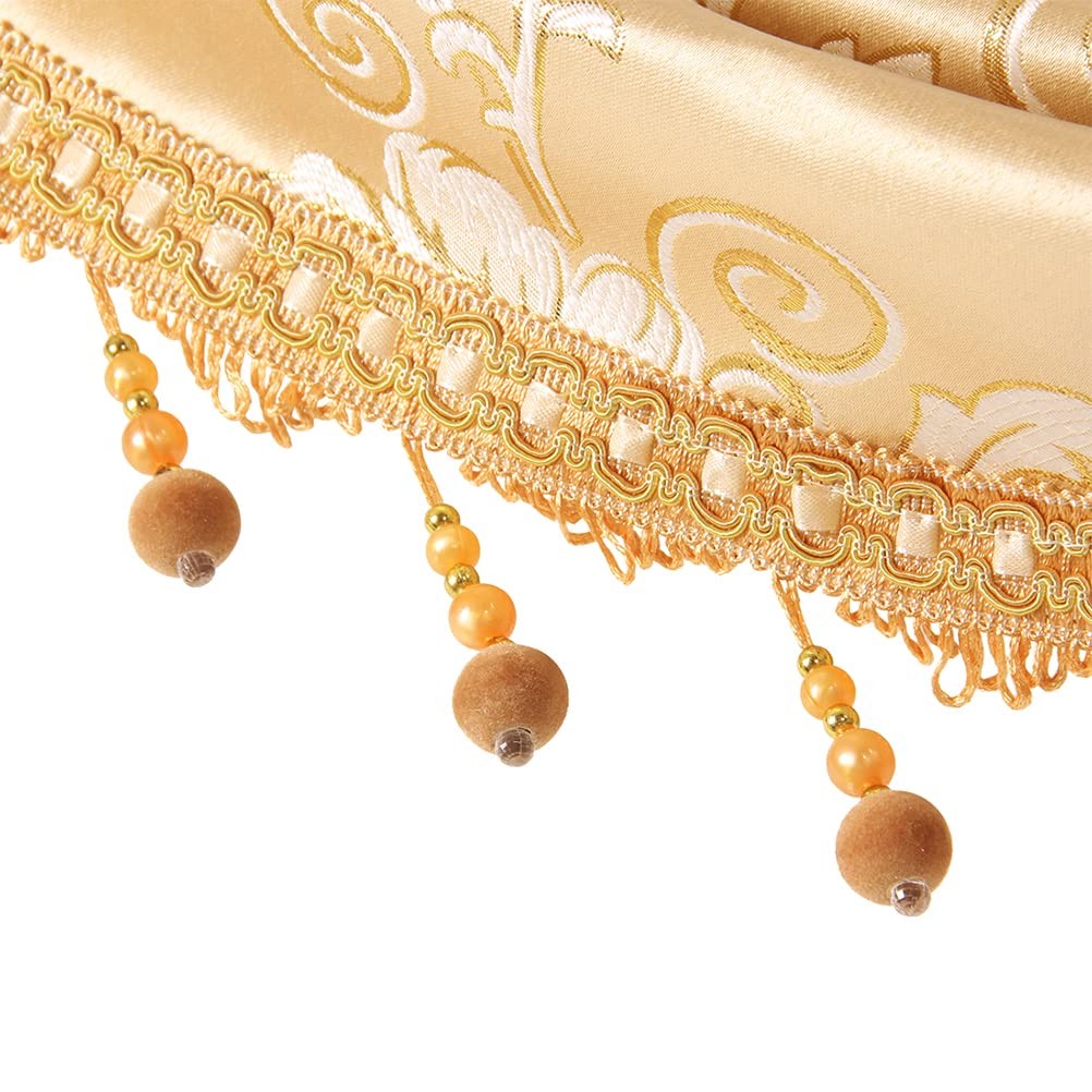 Elkca Floral Jacquard Waterfall Valance For Bedroom Luxury Curtain Valance For