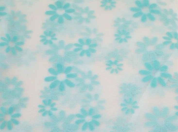 2 pc BL Home Turquoise Daisy Window Panels (1 Pair) 100″ x 84″ NIP