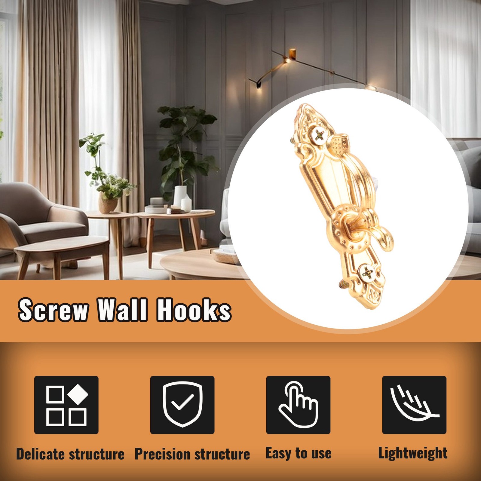 Screw Mount Curtain Tassel Tie Back tieback Wall Hooks 2PCS D6K59980
