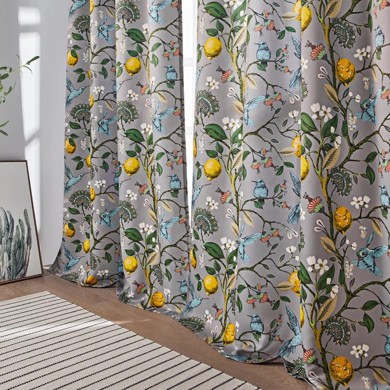 Blackout Curtain Panel pair Polyester Thermal Insulation Header Included