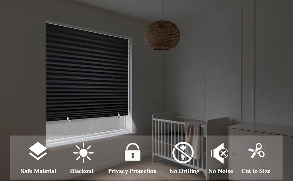 6-Pack Self Adhesive Paper Blinds| 36″x72″ Blackout Window Shades, Peel & Stick