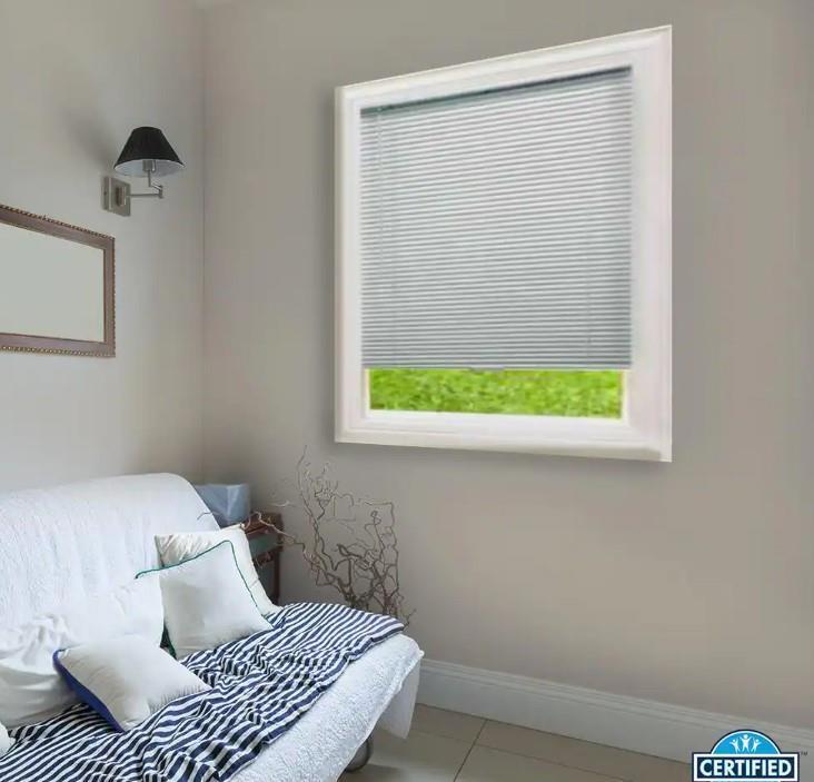 White Cordless Blackout 1″ Vinyl Mini Blind for Window or Door 35″W x 72″L