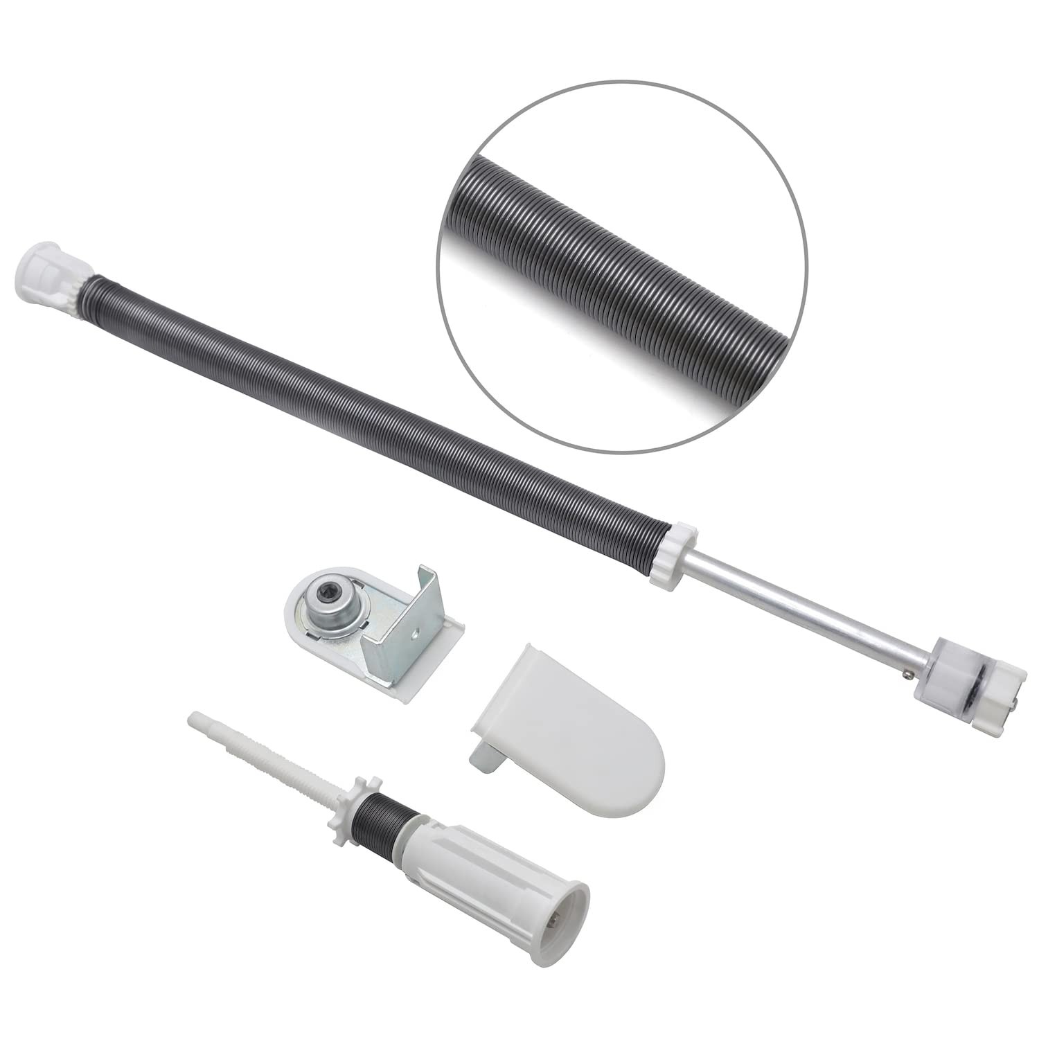 HTTMT- Long Spring w/Roller Blind Bracket Hanging Curtain 19.5inch, White