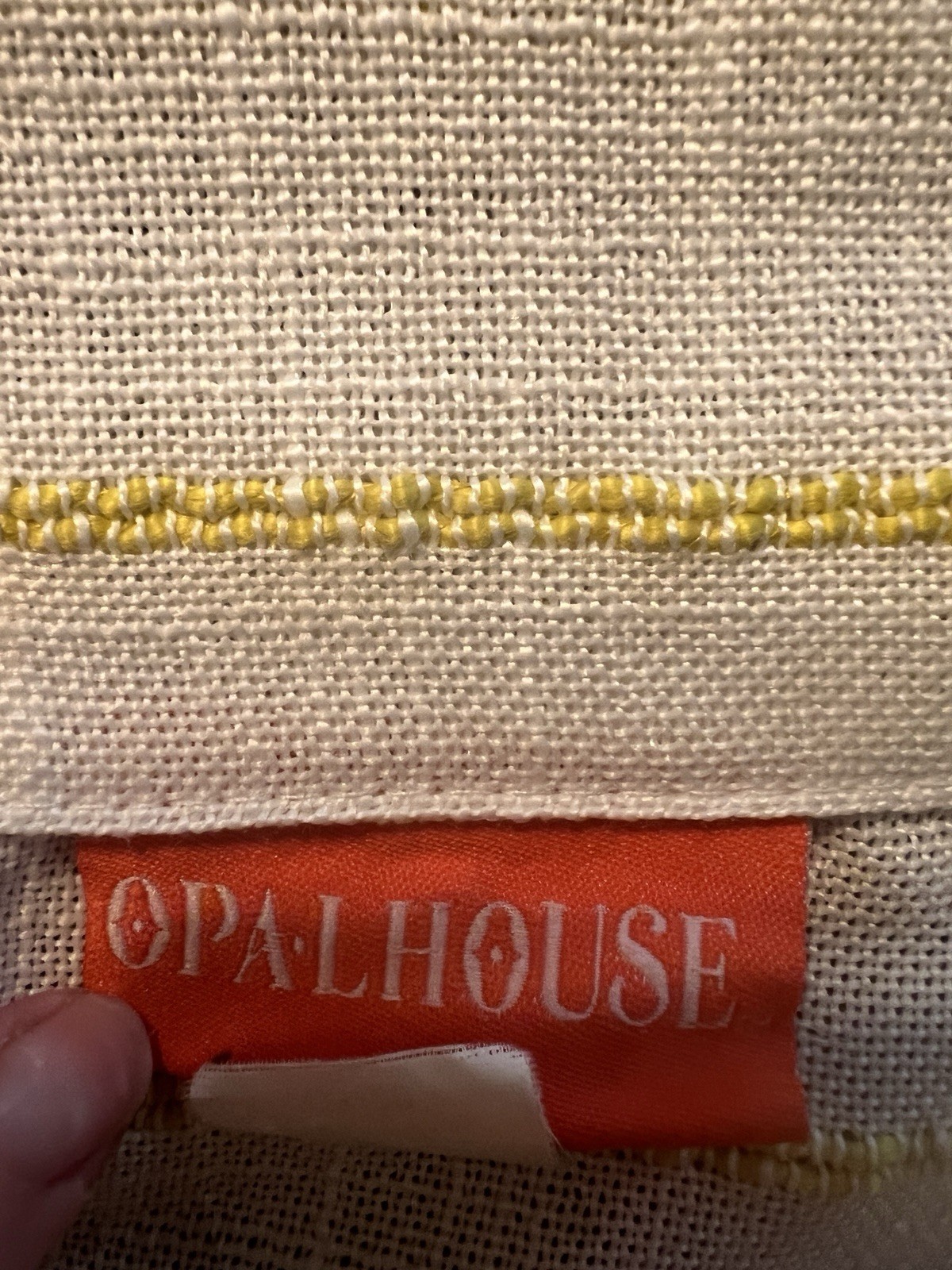 2 Opalhouse Curtain panels 84” X 54” yellow & White Stripe Tassel Trim drape rod