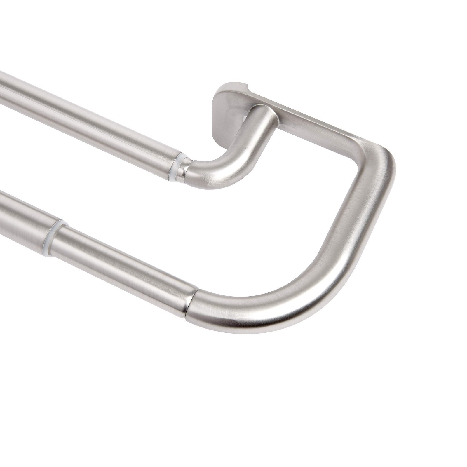 Umbra Twilight Double Curtain Rod Set – 66 to 144″ Nickel Wrap Around