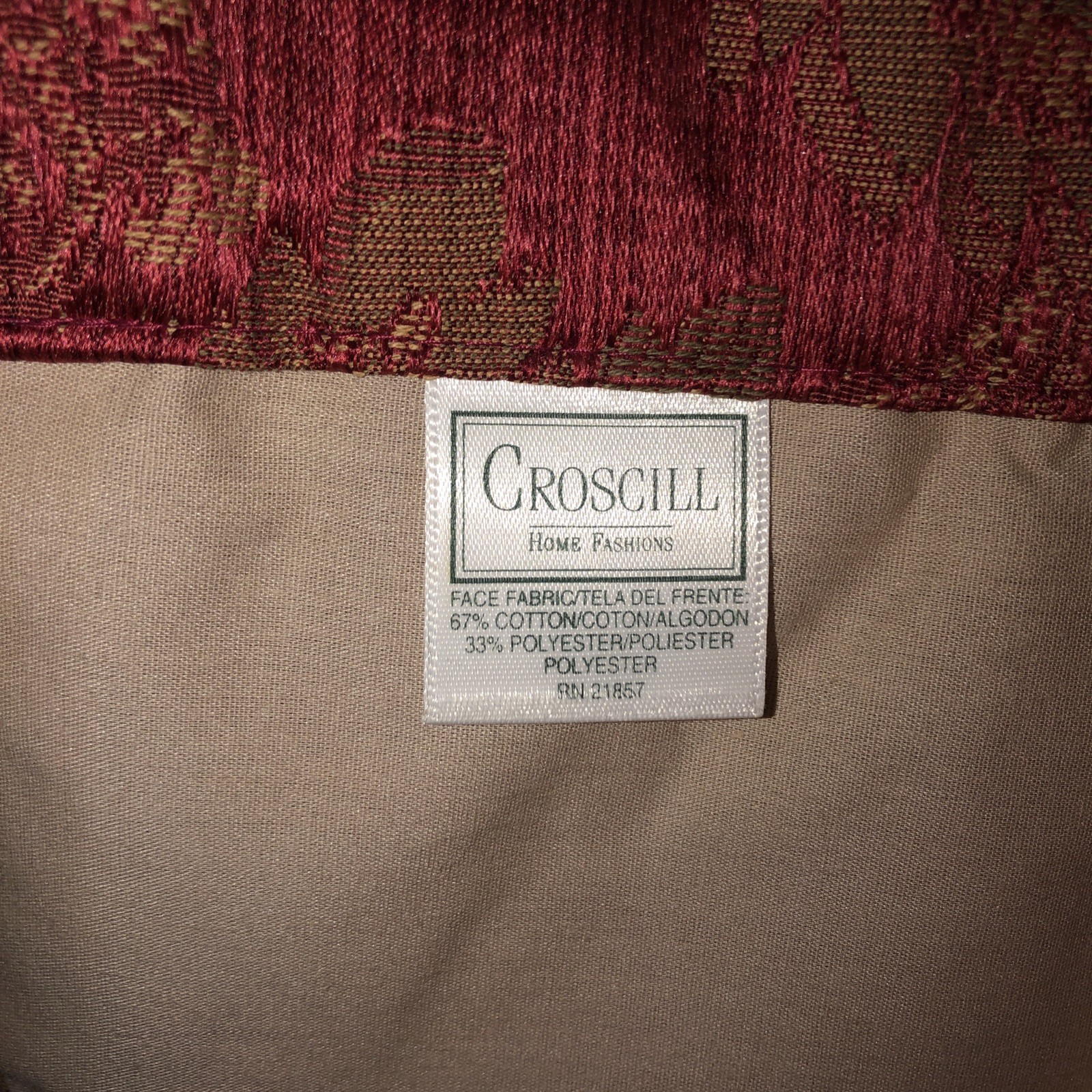 1 Croscill Bellissima Ascot Valance Red and Gold with Tassels 40×25 lined