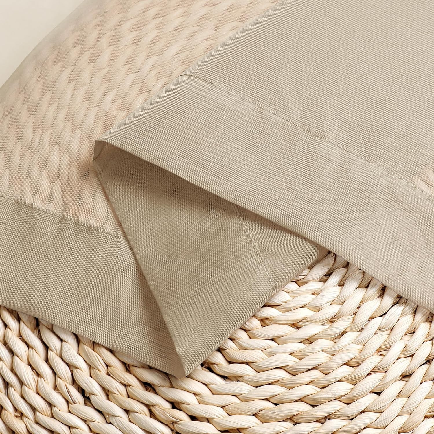 Sheer Valances for Windows 2 Pack, Small Window 42″W x 14″L (Pack of 2) Taupe