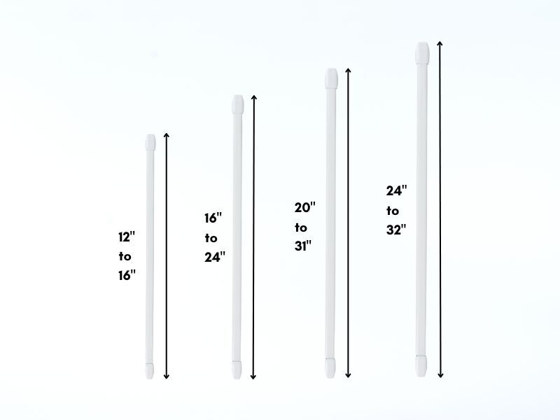 Bundle 2 Cafe Curtain Rods Adjustable and 4 Self Adhesive Hooks