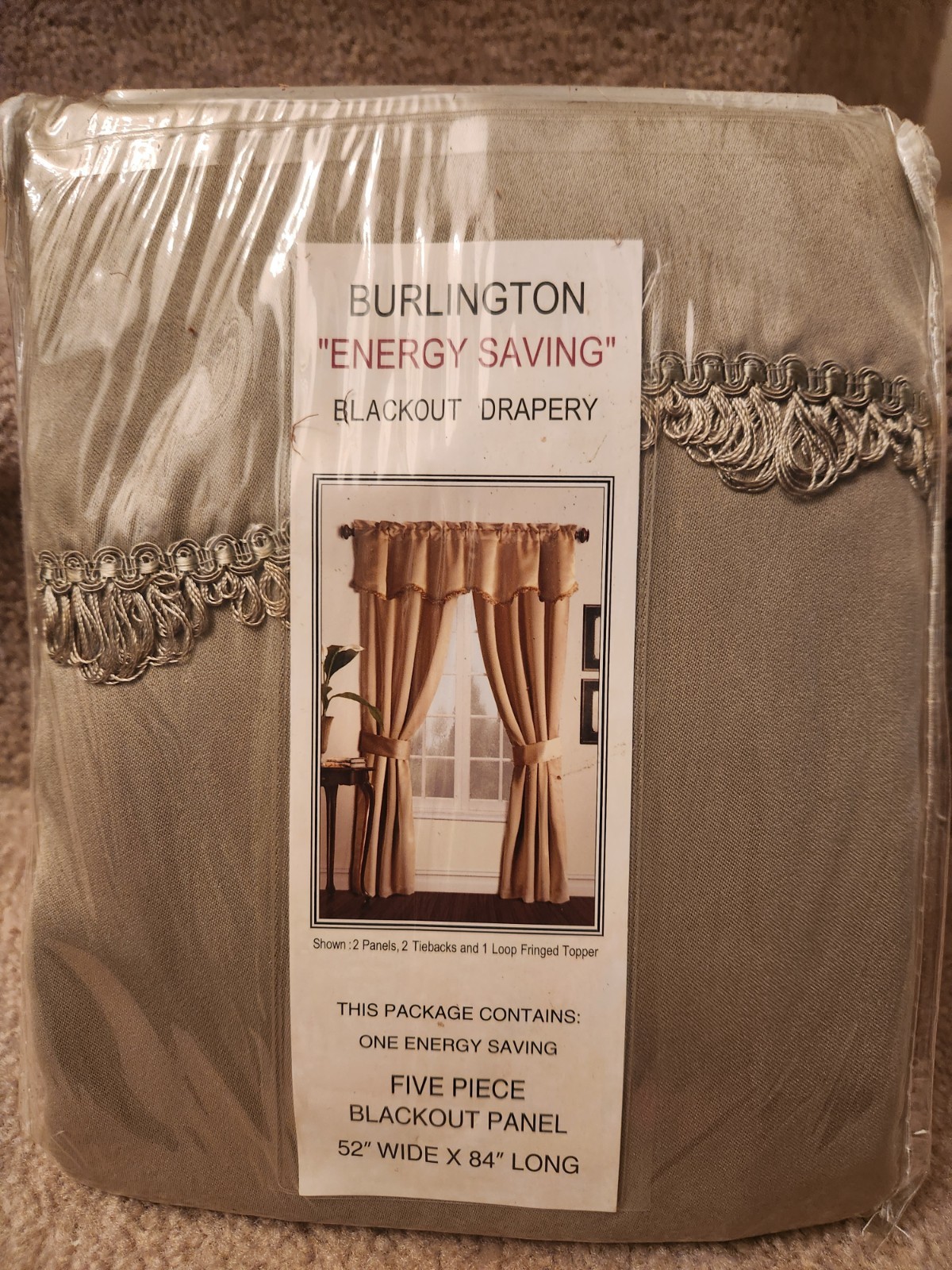 Burlington Energy Saving Blackout Drapery Set Sage 52” x 84″ BRAND NEW!!!