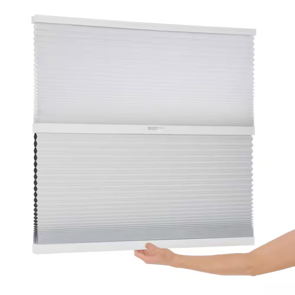 Snow Drift/Shadow White Day and Night Cordless Cellular Window Shades- 35 in W X