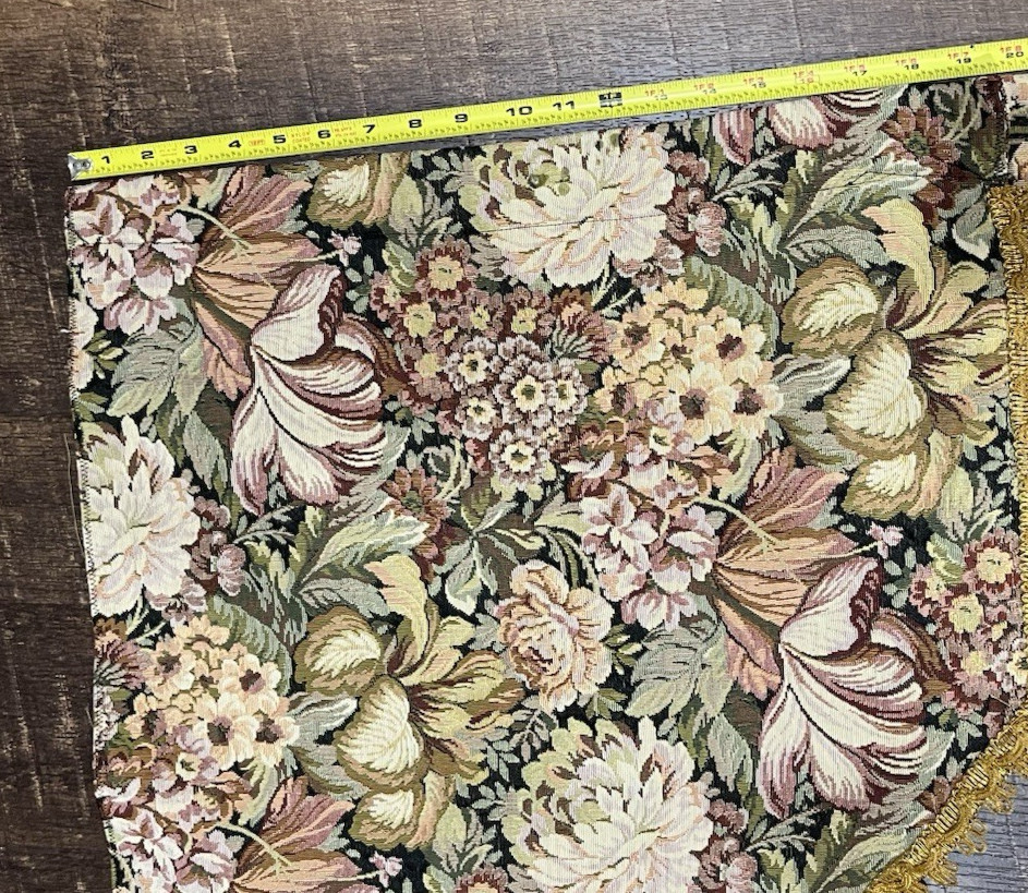Tapestry Brocade Window Valance Handmade 92 in. Medieval Castle Gold Trim