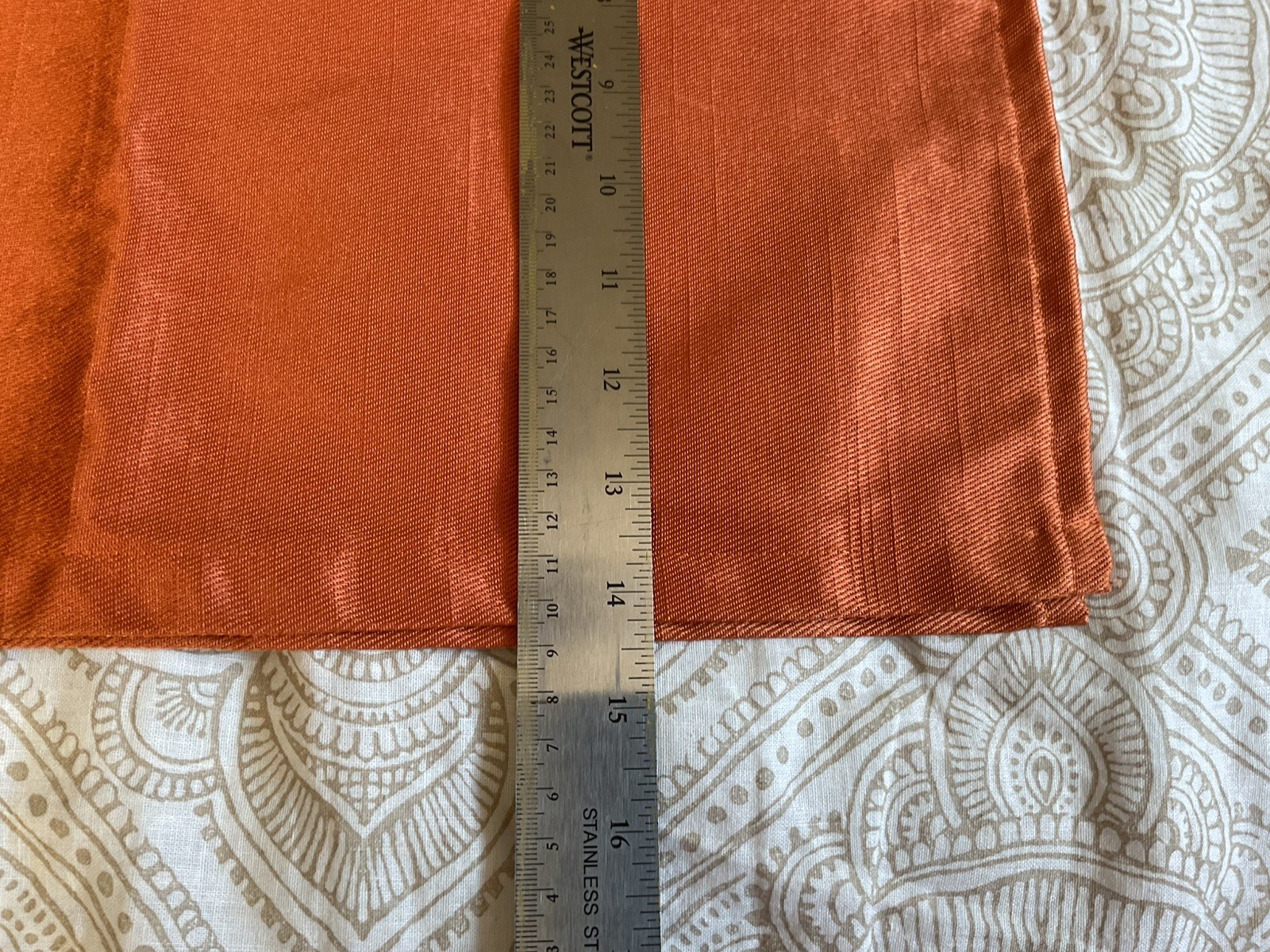 3 Orange (Brick color) Valance Window Curtain Topper 14” W x 70”L
