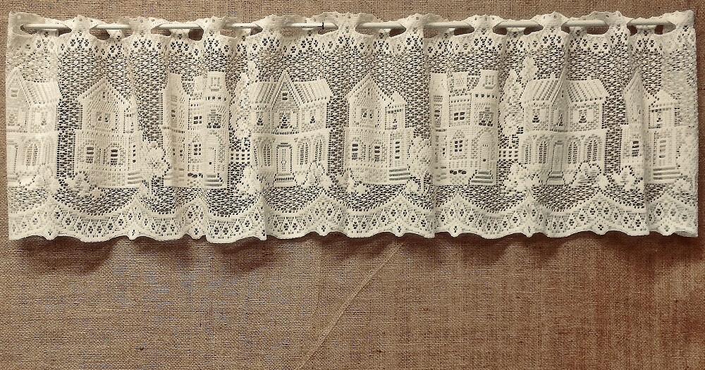 Charleston 54″ x 12″ Ecru Lace Window Valance Cotton Blend Bathroom Kitchen