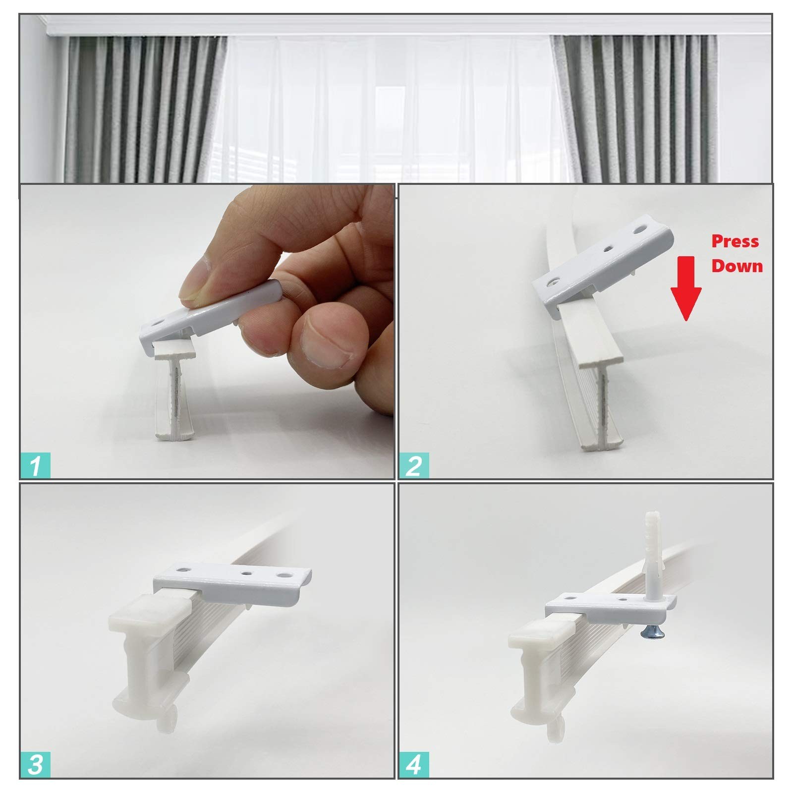 Ceiling Curtain Track Room Divider Curtain Track Ceiling Wall Mount Flexible …