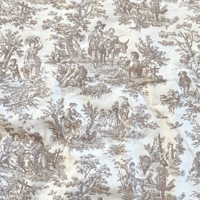 Waverly Home Classics Brown Toile Gingham Scalloped Valances Set of 2 52×18