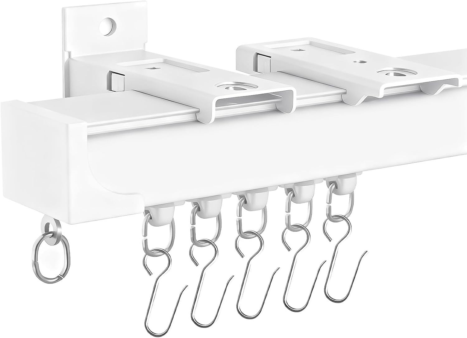 Curtain Tracks Ceiling Wall Mounted White 6.89FT Thickened Style Curtain Trac…