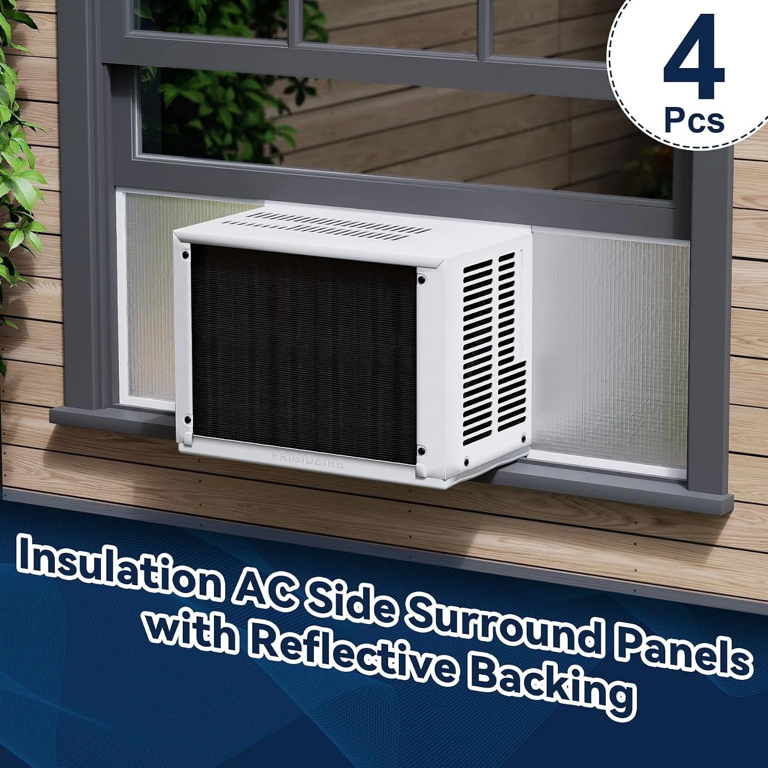 4 Pack Window Air Conditioner Side Panels,17″ x 9″ x 1″ Insulated Foam Panels, I