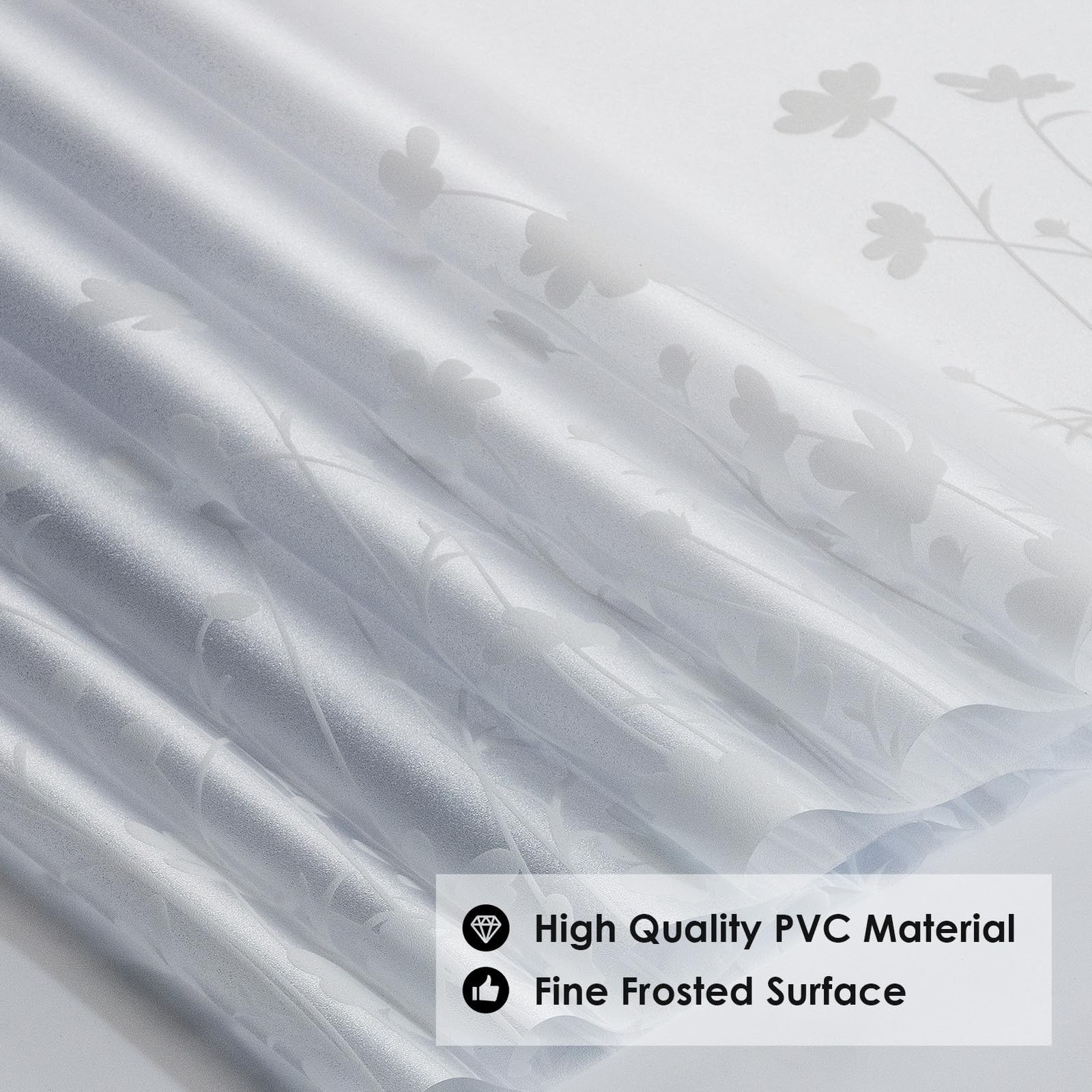 DKTIE Window Privacy Film Flowers Pure White Pattern Stained Glass Window Fil…