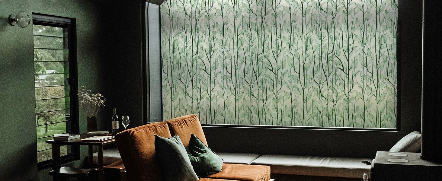 DKTIE Wooden Blinds Pattern Decorative Window Film, Sun Blocking Heat Control,