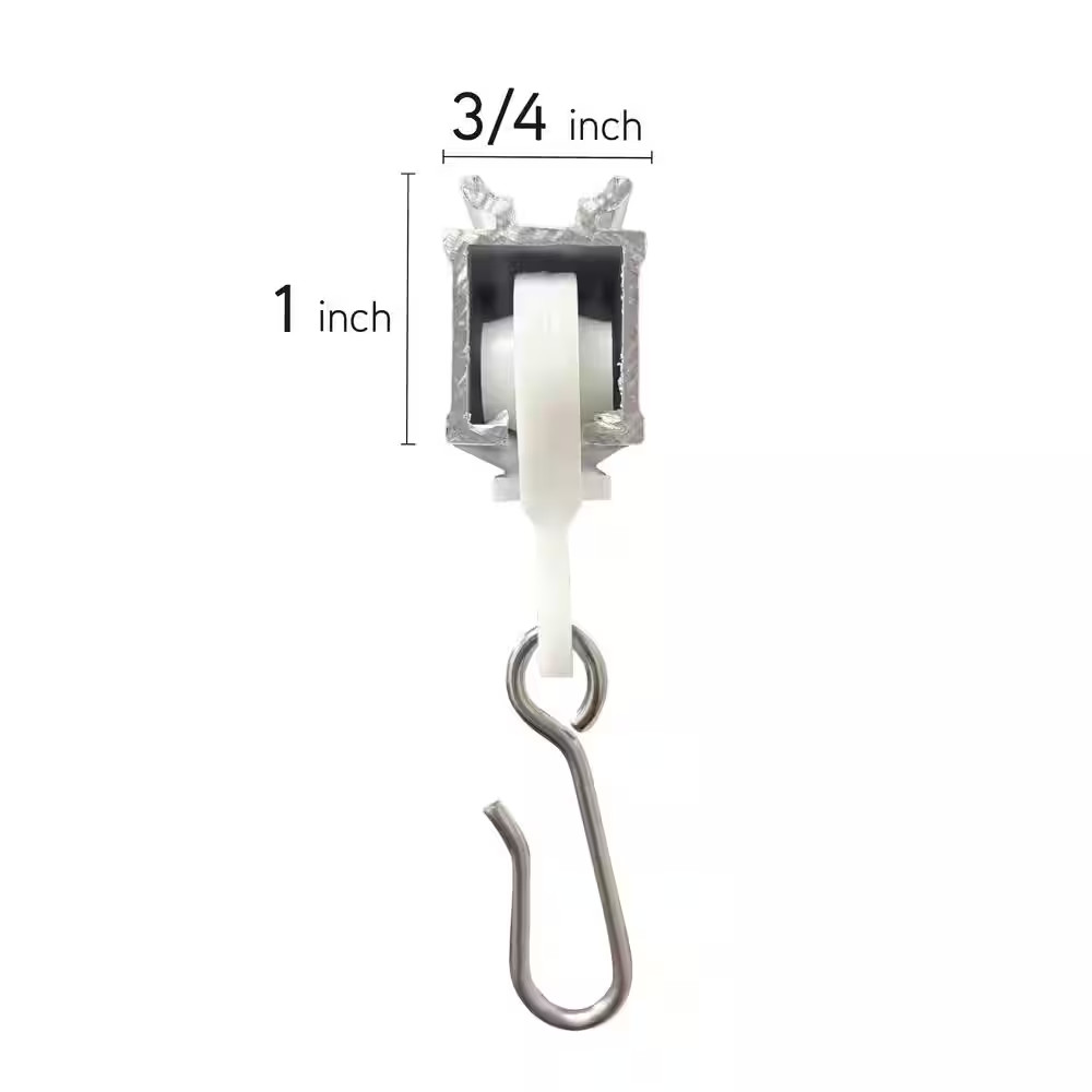 Heavy Duty 1 In. Dia Ceiling Mounted 90° Curved Corner Single Curtain Track 12 F