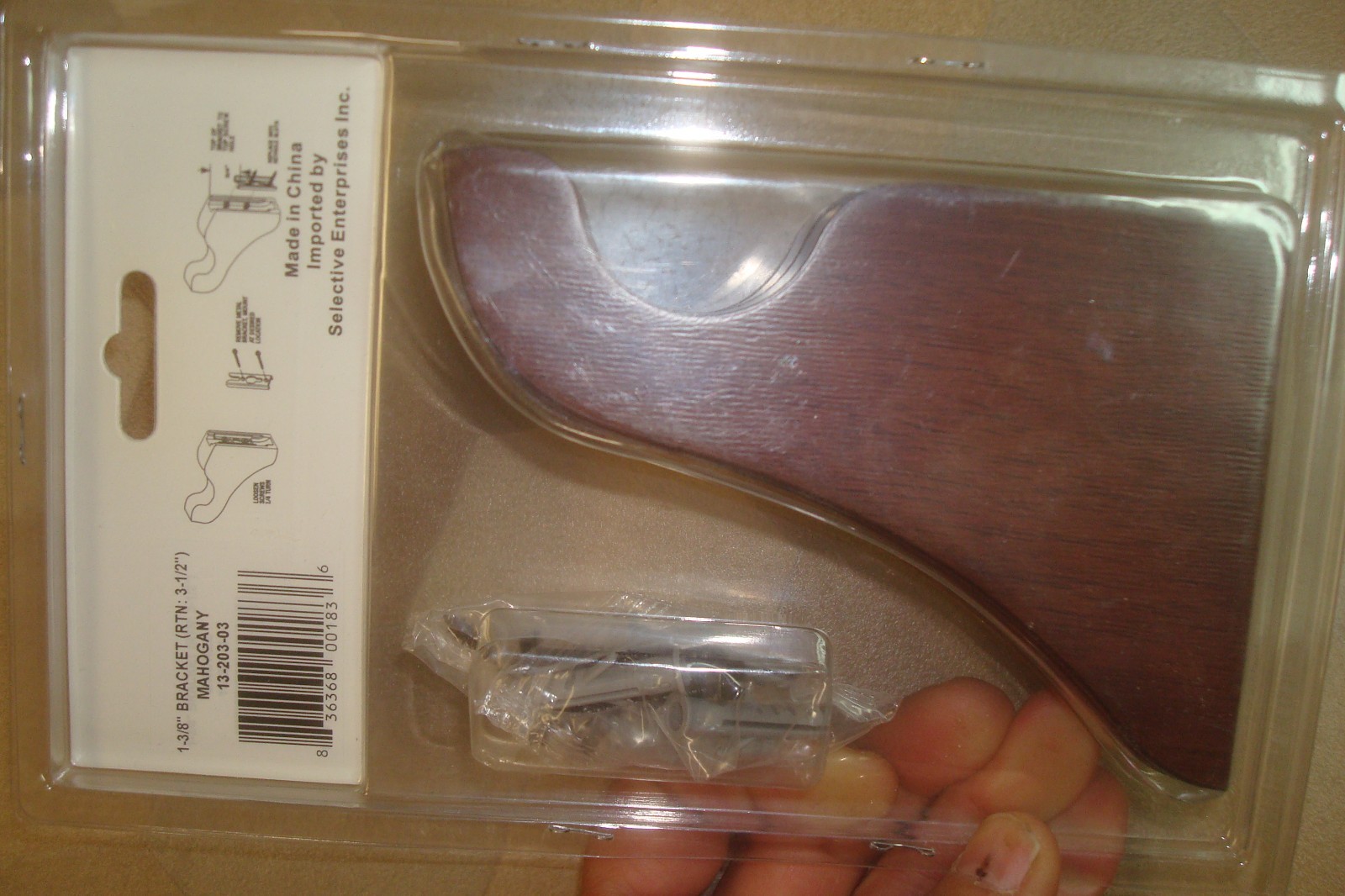 NIP 2 pc SELECT Wood Pole Mounting Brackets for 1 3/8″ Pole Walnut 13-203-55