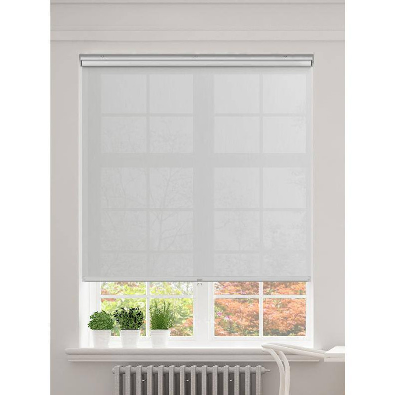 Gray Polyester 35 In. W X 72 In. L Light Filtering Cordless Slow Release Recycle