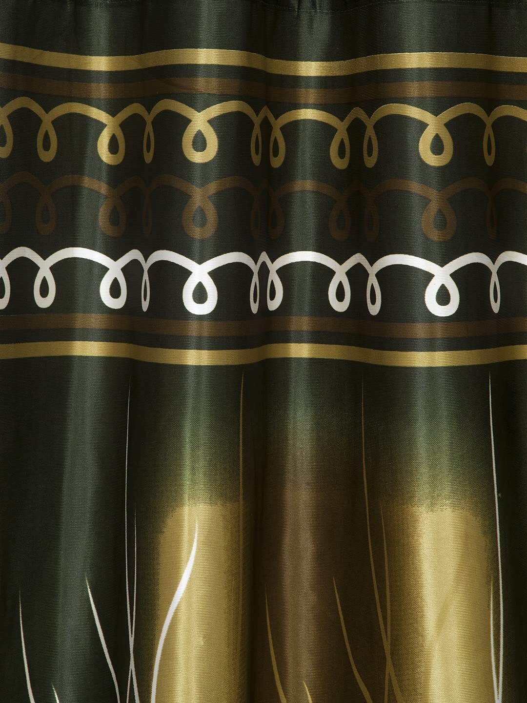 2 Piece Eyelet Polyester Door Curtain Set 7ft Green