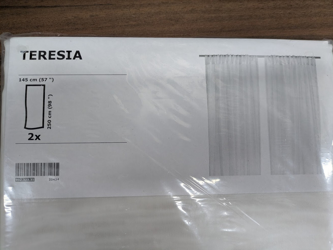 Ikea Teresia Curtains White 2 Panels New 57″ x 98″ Sheer Polyester 902.323.31