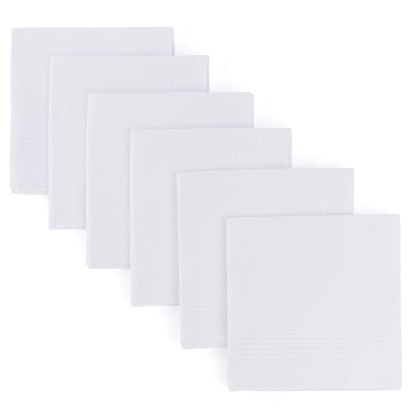 NIMeng Handkerchiefs for Men Pure Cotton Soft White Hanky 16inch,